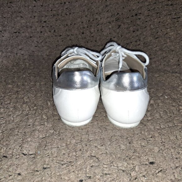 WERNER KERN-Carol-White Leather/Blue/Silver Glitter-Dance Sneakers-Sz 7.5UK/10US - Picture 6 of 8